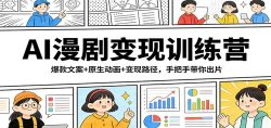 AI漫剧变现训练营：爆款文案+原生动画+变现路径，手把手带你出片
