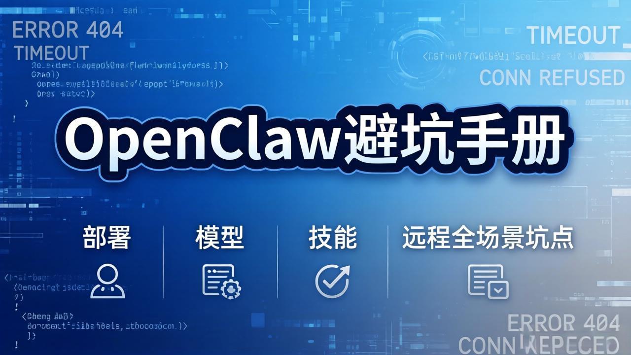 OpenClaw避坑手册：部署+模型+技能+远程全场景坑点，一次性给你说全，少走弯路