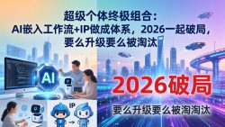超级个体终极组合：AI嵌入工作流+IP做成体系，2026一起破局，要么升级要么被淘汰