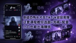 悬疑恐怖长片在TikTok最容易爆：这套课程教你选题+洗稿+配音，小白也能出海赚钱