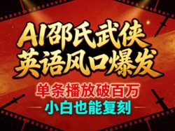 AI邵氏武侠英语风口爆发，单条播放破百万，小白也能复刻