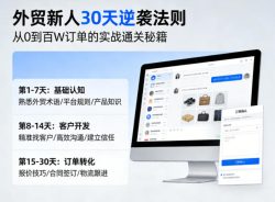 外贸新人30天逆袭法则，教你从0到百W订单的实战通关秘籍