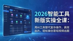 2026智能工具新版实操全课：用AI工具替代复杂操作，高效出片、轻松做创意短视频出圈