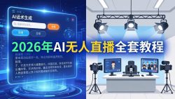 2026年AI无人直播全套教程：OBS安装+软件配置+直播间搭建+话术生成+一键开播实操