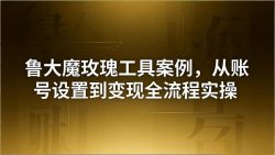 引流创业粉卖软件教学：鲁大魔玫瑰工具案例，从账号设置到变现全流程实操