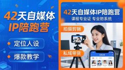 42天自媒体IP陪跑营-26年4月19更新：定位人设爆款全教学，拍摄剪辑私域带货一站式落地
