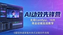 AI 动效先锋营：无需Comfyui，10大商业动画实战教学，0基础快速掌握未来式动画创作流程