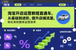 淘宝开店运营教程直通车，从基础到进阶，提升店铺流量，转化率和整体运营效率(更新26年4月10日)