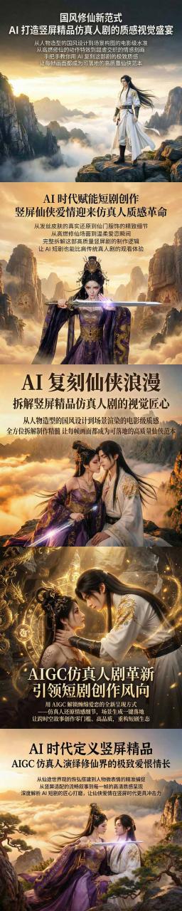 AIGC 仿真人短剧创作革新，解锁仙侠爱恋全新呈现，一键出高质场景，零门槛打造爆款剧集