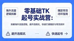 零基础 TK 起号实战营：拆解海外流量逻辑，避开违规坑，快速打通爆款与带货闭环