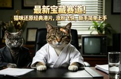 最新宝藏赛道！猫咪还原经典港片，涨粉飞快，新手简单上手