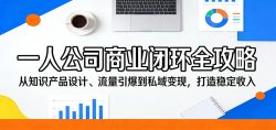 一人公司商业闭环全攻略：从知识产品设计、流量引爆到私域变现，打造稳定收入