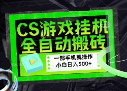 CSGO游戏挂机捡漏搬砖，超稳定的项目，带领1000+小白实现日入500+，数据可视频验证