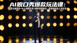 AI脱口秀爆款玩法课：抖音注册养号+AI人物图生成+爆款视频制作，零基础快速上手起号