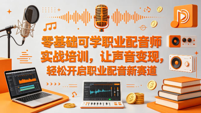 零基础可学职业配音师实战培训，让声音变现，轻松开启职业配音新赛道