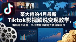 某大佬的4月最新Tiktok影视解说变现教学，解锁海外流量，小白也能深耕海外赛道賺美刀