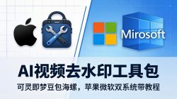 AI视频去水印工具包：可灵即梦豆包海螺，苹果微软双系统带教程