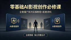 零基础AI影视创作必修课，全套僵尸系列实操教程加配套资料，全程答疑带你独立完整出片