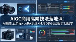 AIGC商用高阶技法落地课：AI摄影全流程+LoRA训练+MJSD协同出图实战教学