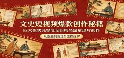 文史短视频爆款创作秘籍：四大模块完整复刻国风高流量短片制作