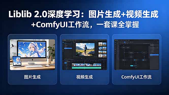 Liblib 2.0深度学习:图片生成+视频生成+ComfyUI工作流,一套课全掌握