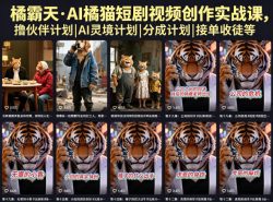 橘霸天·AI橘猫短剧视频创作实战课，撸伙伴计划|AI灵境计划|分成计划|接单收徒等
