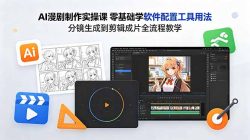 AI漫剧制作实操课 零基础学软件配置工具用法 分镜生成到剪辑成片全流程教学