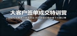大客户签单成交特训营：轻松化解客户各类异议，科学做报价稳步拿下大额订单