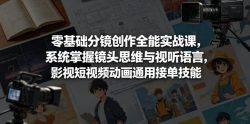 零基础分镜创作全能实战课，系统掌握镜头思维与视听语言，影视短视频动画通用接单技能
