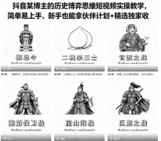 抖音某博主的历史博弈思维短视频实操教学，简单易上手，新手也能拿伙伴计划+精选独家收益