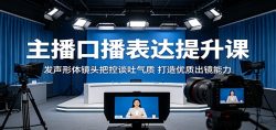 主播口播表达提升课：发声形体镜头把控谈吐气质，打造优质出镜能力