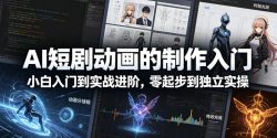 AI短剧动画的制作入门，小白入门到实战进阶，零起步到独立实操