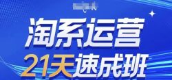 淘系运营21天速成班，0基础轻松搞定淘系运营，不做假把式，快速复制落地(更新26年4月)