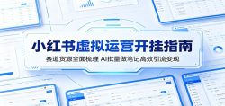 小红书虚拟运营开挂指南：赛道货源全面梳理，AI批量做笔记高效引流变现