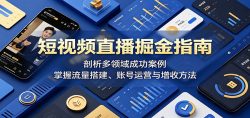 短视频直播掘金指南：剖析多领域成功案例，掌握流量搭建、账号运营与增收方法
