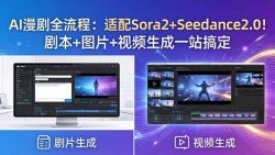 AI漫剧全流程：适配Sora2+Seedance2.0！剧本+图片+视频生成一站搞定
