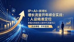 IP+AI+新增长 流量开年 峰会实战：人设精准定位 掌握AI技能抢占新时代流量风口