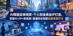 AI赋能实体商家·个人创业商业IP打造，掌握AI+IP+短视频+直播的全链路流量变现打法