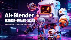 AI+Blender三维设计进阶课-第2期：AI辅助创意建模，人物道具动画渲染全流程教学