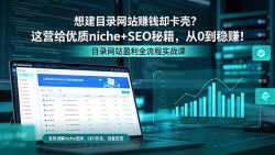想建目录网站赚钱却卡壳？这营给优质 niche+SEO 秘籍，从 0 到稳赚！