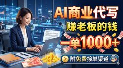 AI商业代写，赚老板的钱，一单1000+，附免费接单渠道