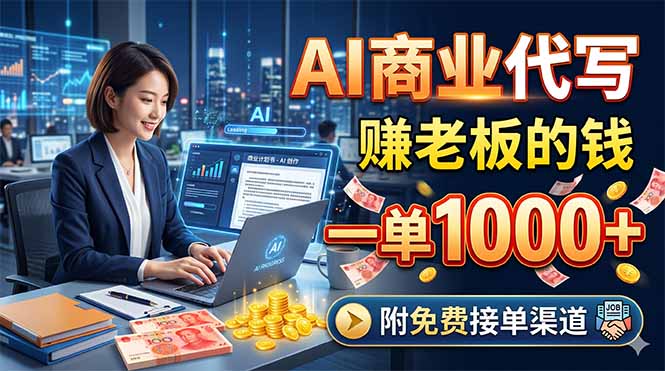 AI商业代写,赚老板的钱,一单1000+,附免费接单渠道