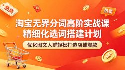 淘宝无界分词高阶实战课 精细化选词搭建计划 优化图文人群轻松打造店铺爆款