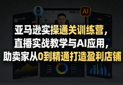 亚马逊实操通关训练营，直播实战教学与AI应用，助卖家从0到精通打造盈利店铺(更新6月18日)