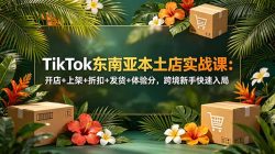 TikTok东南亚本土店实战课：开店+上架+折扣+发货+体验分，跨境新手快速入局