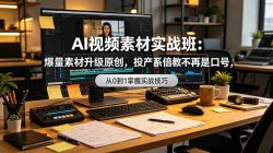 AI视频素材实战班：爆量素材升级原创，投产翻倍不再是口号，0-1系统教学实战落地