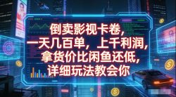 倒卖影视卡卷，拿货价比闲鱼还低，一天几百单，单日1k+利润，详细玩法教会你【揭秘】