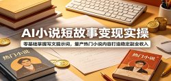AI小说短故事变现实操：零基础掌握写文提示词，量产热门小说内容打造稳定副业收入