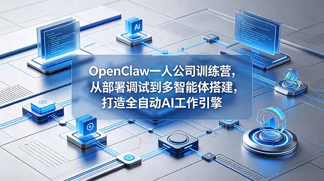 OpenClaw 一人公司训练营,从部署调试到多智能体搭建,打造全自动 AI 工作引擎