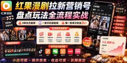红果漫剧拉新营销号盘点玩法全流程实战，0粉丝也能做，一部手机就能做，爆一条单日收益2k+(更新0628)